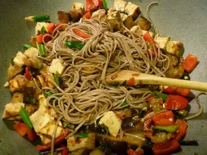 Indian Food: Eggplant Tofu Soba Noodles