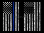 Grunge Usa Police with Thin Blue Line Vector Design. Stock V
