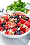 Watermelon Feta Salad with Blueberries Recipe Watermelon and