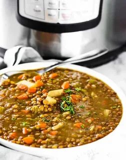 Instant Pot Vegan Lentil Soup - Healthier Steps