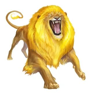 Grogrisant golden Lion - Pathfinder PFRPG DND D&D 3.5 5th ed