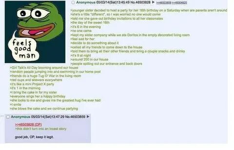 Anon’s sister turns 16 /r/Greentext Greentext Stories Know Y