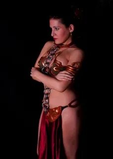 Star Wars Princess Leia as Jabba's slave girl gold metal bik
