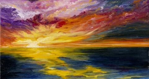 sunset over ocean paintings Tania Marie
