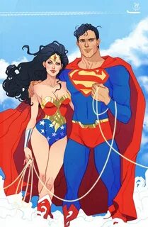 Fan art of Superman and Wonder Woman by MargueriteSauvage on