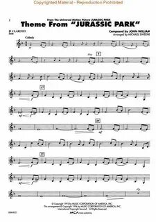b flat clarinet notes jurassic park theme - Yahoo Image Sear