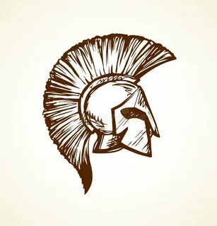 Спартанский шлем предпосылка рисуя флористический вектор тра