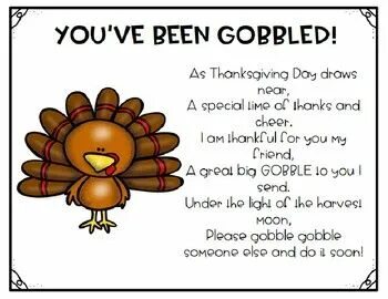 Thanksgiving Staff Morale Booster - You've Been Gobbled Teac