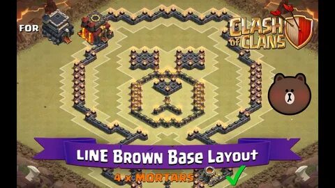 Clash Of Clans: TH9 TH10 Fun Base Layout - LINE Brown - YouT
