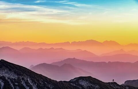 4K Wallpapers Free Download Mountain sunset, Landscape photo