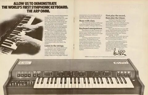 Retro Synth Ads: ARP Omni symphonic electronic keyboard, Con