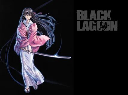 Скачать обои катана, Black Lagoon, удар, черный фон, мечник,