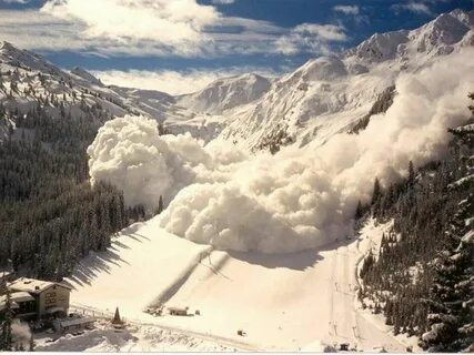 Snow avalanche. Scenery, Winter pictures, Nature