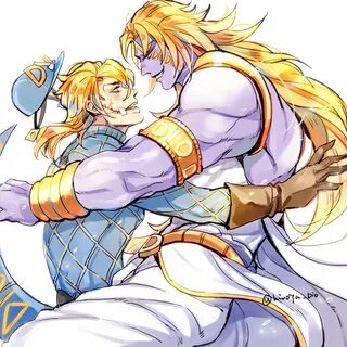 Safebooru - 2boys blonde hair catsizuru diego brando dio bra