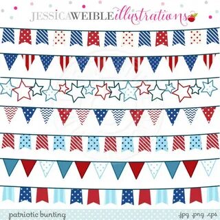 Patriotic Bunting Clipart Patriotic Banners Red White Blue E
