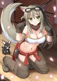 Wallpaper : anime girls, long hair, animal ears, gray hair, 