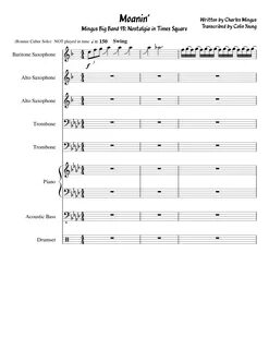 Moanin' Sheet music for Piano, Trombone, Saxophone alto, Sax