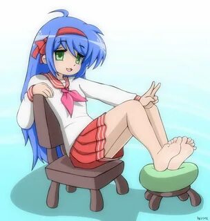 Yummy Anime Soles: Konata Izumi Rests Her Feet