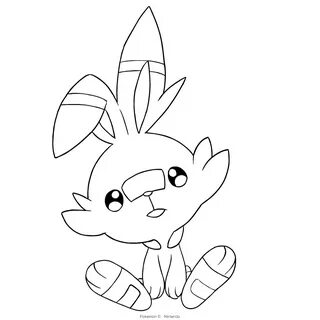 Scorbunny from Pokémon Sword and Shield coloring page
