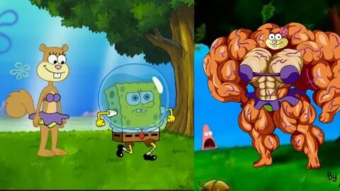 Sandy Cheeks Muscle Growth Pinterest - SpongeBob's Gym - You