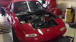 Miata with a K24/K20 combo. Achieved 280 HP at the flywheel.