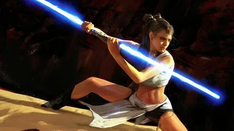 #471490 4K, Wojtek Fus, sword, digital, fantasy girl, Jedi, 