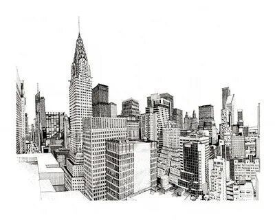 170822 Midtown Manhattan Skyline A drawing I've been worki. 