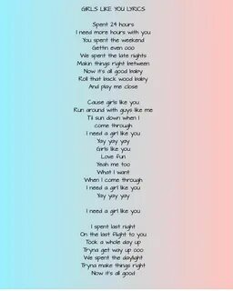 maroonersinnerm5: "Girls like you lyrics from @feelings4rock