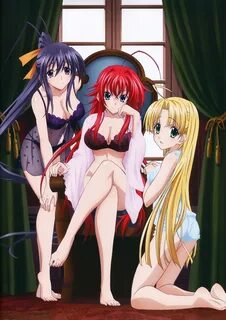 动 漫 图 片 highschool dxd rias gremory himejima akeno asia arge