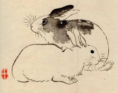 Japanese print rabbit