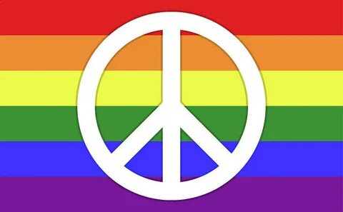 Rainbow Flag With Peace Symbol Digital Art by Peter Hermes F