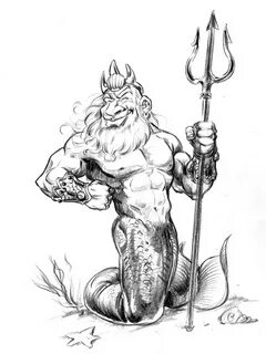 Poseidon Sketch at PaintingValley.com Explore collection of 