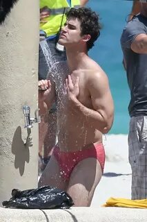 Darren Criss Filming American Crime Story in a Speedo POPSUG