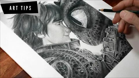 Hiccup and toothless Pencil Drawing Step By Step Tutorial - 
