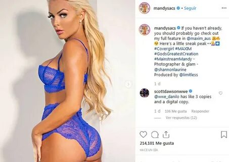 WWE: Mandy Rose poses in lingerie on magazine front cover - 