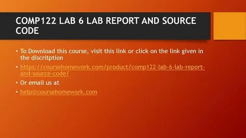 COMP122 LAB 6 LAB REPORT AND SOURCE CODE Communication process, Task analysis, S