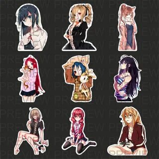 Mega Anime Digital 9x Sticker Pack . Clip art for print. Kaw