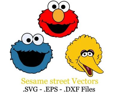 Big Bird Cookie monster Elmo. Sesame street Set vector Etsy