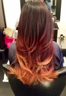 Copper Ombre Hair Ideas Striking Dark brown Red into Blonde 