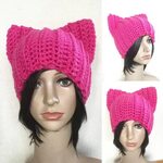 Розовый Pussycat шляпа Киска Кот Бини Кошачий Проект Etsy