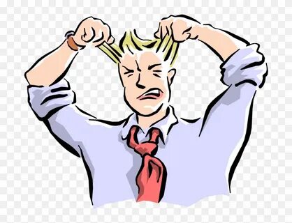 Graphic Of Man Pulling On Hair - Pulling Hair Out Clipart - 