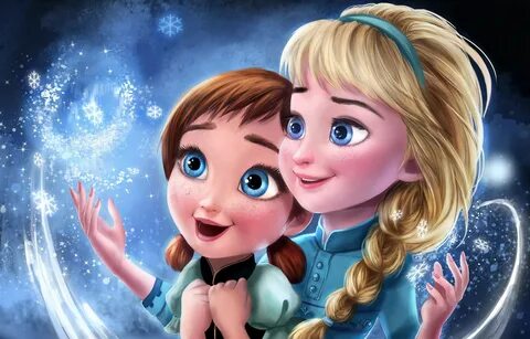 Фотография Холодное сердце косички Anna, Elsa Девушки 3803x2