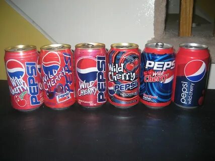 Cherry Pepsi A line up of past Cherry Pepsi cans. Notice t. 