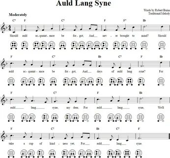Auld Lang Syne: Chords, Sheet Music, and Tab for 6 Hole Ocar