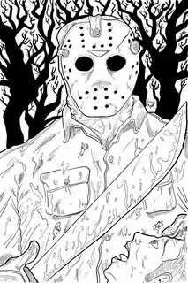 Jason Voorhees. Halloween coloring pages, Scary coloring pag