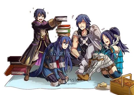 Safebooru - 2boys 2girls armor blue eyes blue hair book book