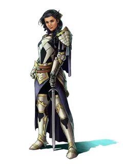 Female Human Paladin Cavalier Knight - Pathfinder PFRPG DND 