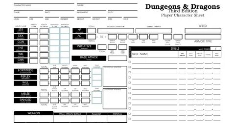 D D 3e Character Sheet - Madreview.net