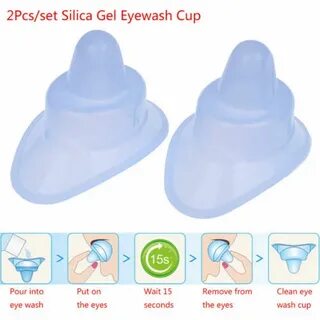 ✔ 2Pcs Soft Silicone Reusable Eye Wash Cup Eyewash Container