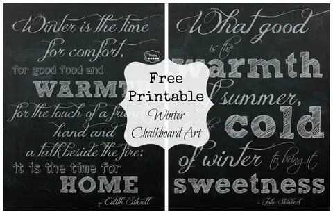 Free Printable Winter Chalkboard Art The Happy Housie